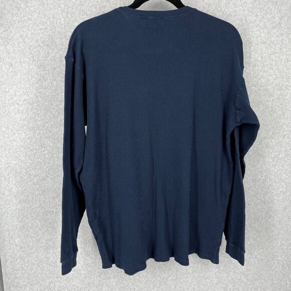 Ralph Lauren Chaps VTG Thermal Long Sleeve Shirt Size L Blue Outdoor Buck Deer - Picture 4 of 10